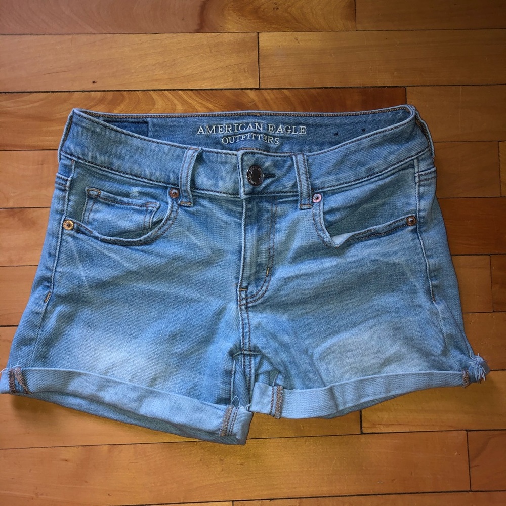 high waisted american eagle jean shorts